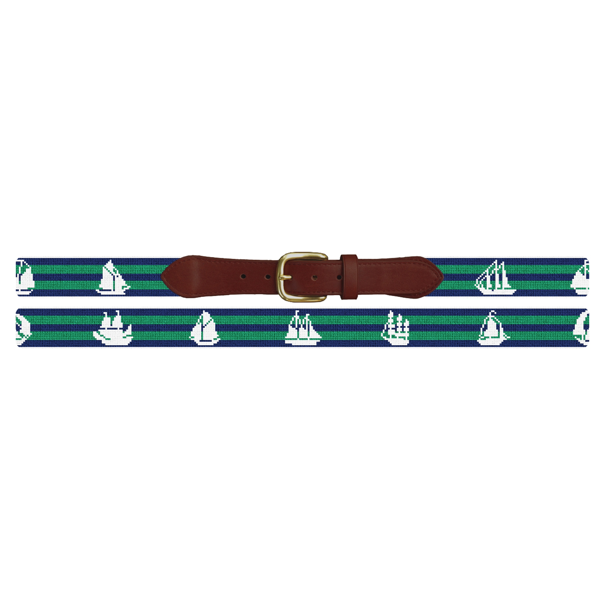 Tall Ship Needlepoint Belt