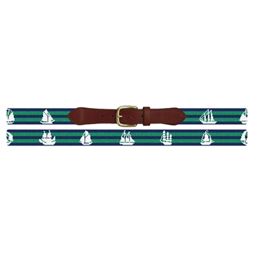Tall Ship Needlepoint Belt