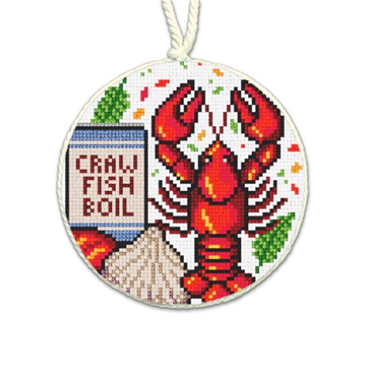 Tasty Crawfish Boil Needlepoint Ornament