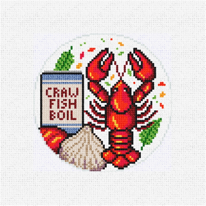 Tasty Crawfish Boil Needlepoint Ornament Kit