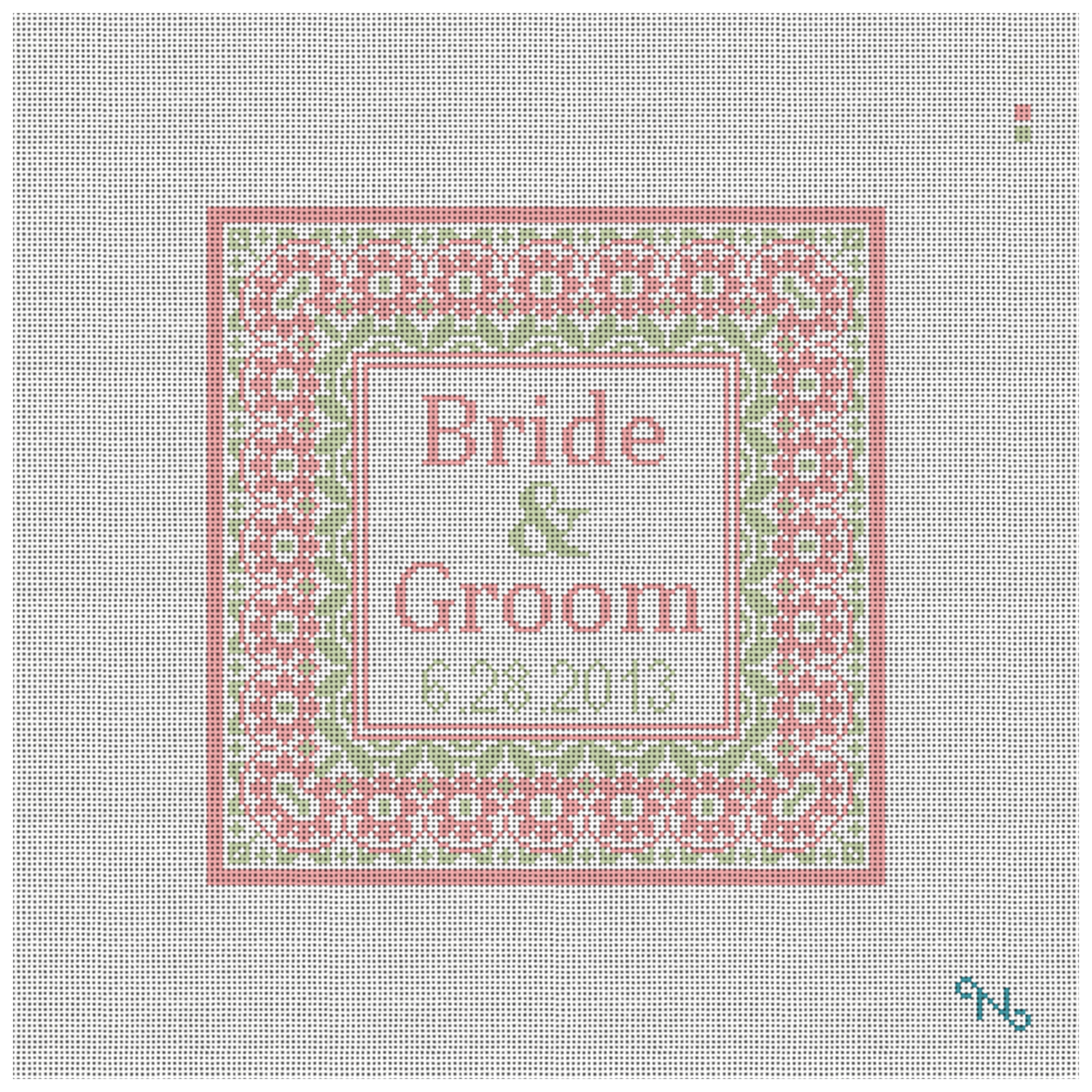 Taza Needlepoint Wedding Ring Pillow Kit