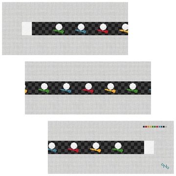 Tee Time Needlepoint Belt Kit Stitched Preview