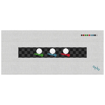 Tee Time Needlepoint Key Fob Kit Stitched Preview