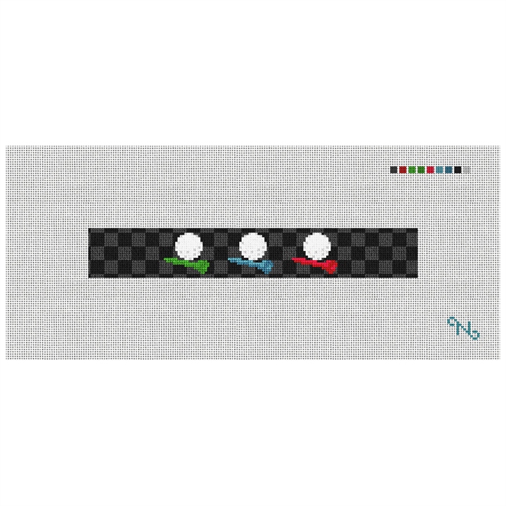 Tee Time Needlepoint Key Fob Kit Stitched Preview