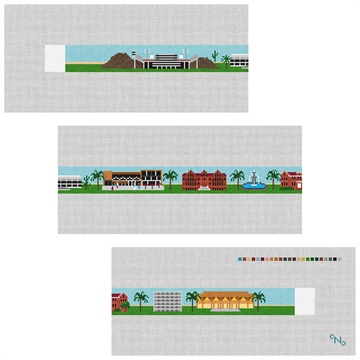 Tempe Arizona Landscape Needlepoint Belt Kit Stitched Preview