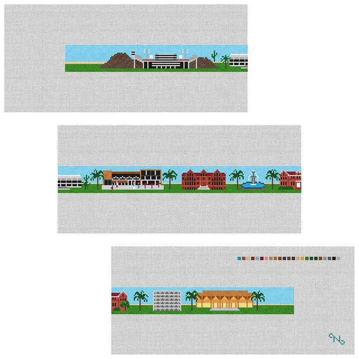 Tempe Arizona Landscape Needlepoint Belt Kit Stitched Preview