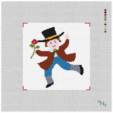 Ten Lords A-Leaping Needlepoint Kit Stitched Preview