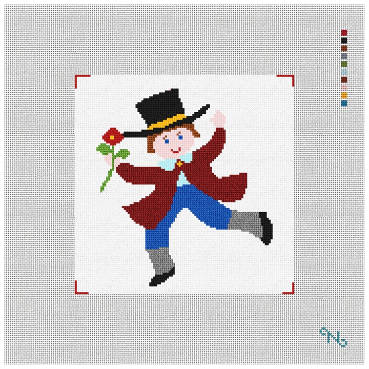 Ten Lords A-Leaping Needlepoint Kit Stitched Preview