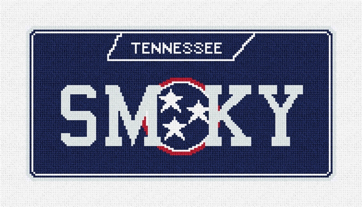 Tennessee Vanity Plate Needlepoint Pillow Kit