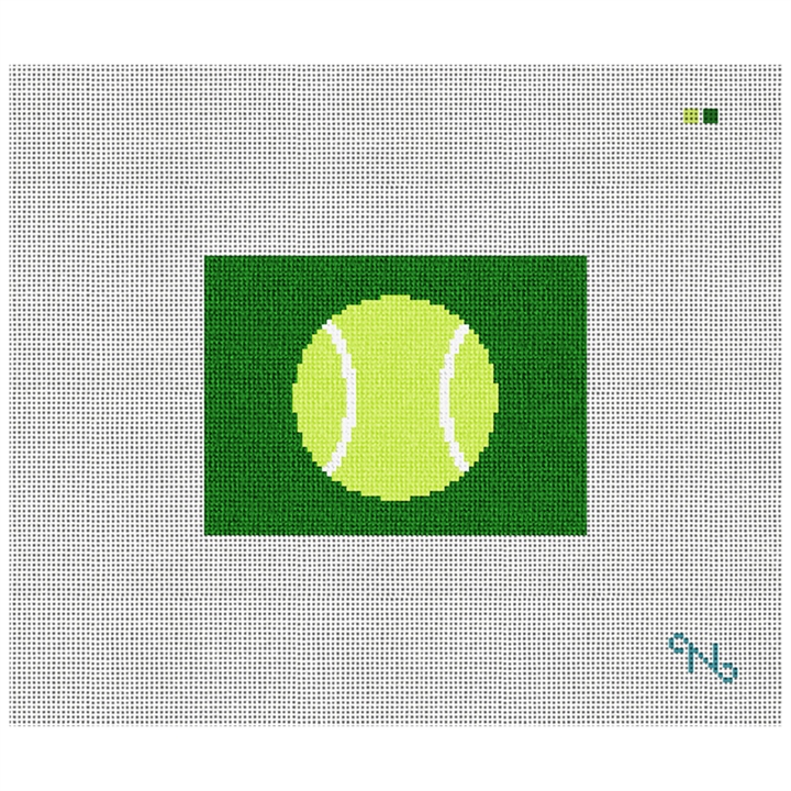 Tennis Ball Needlepoint Card Wallet Kit Stitched Preview
