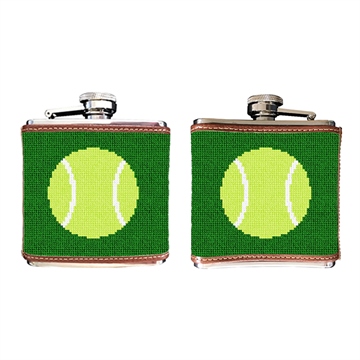 Tennis Ball Needlepoint Flask 
