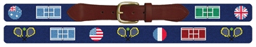 Tennis Champion's Court Needlepoint Belt