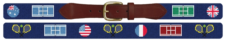 Tennis Champion's Court Needlepoint Belt