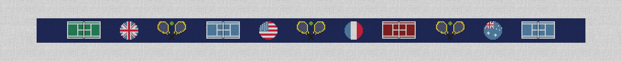 Tennis Champion's Court Needlepoint Belt Kit