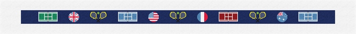 Tennis Champion's Court Needlepoint Belt Kit Stitched Preview