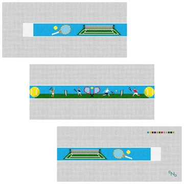 Tennis Needlepoint Belt Kit Stitched Preview