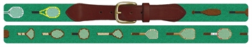 Tennis Racket Evolution Needlepoint Belt