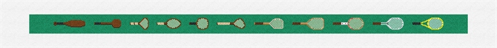 Tennis Racket Evolution Needlepoint Belt Kit Stitched Preview