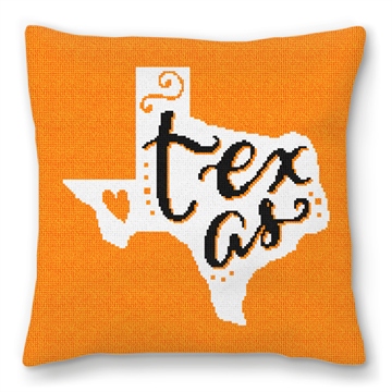 Texas Black and Gold Needlepoint Pillow