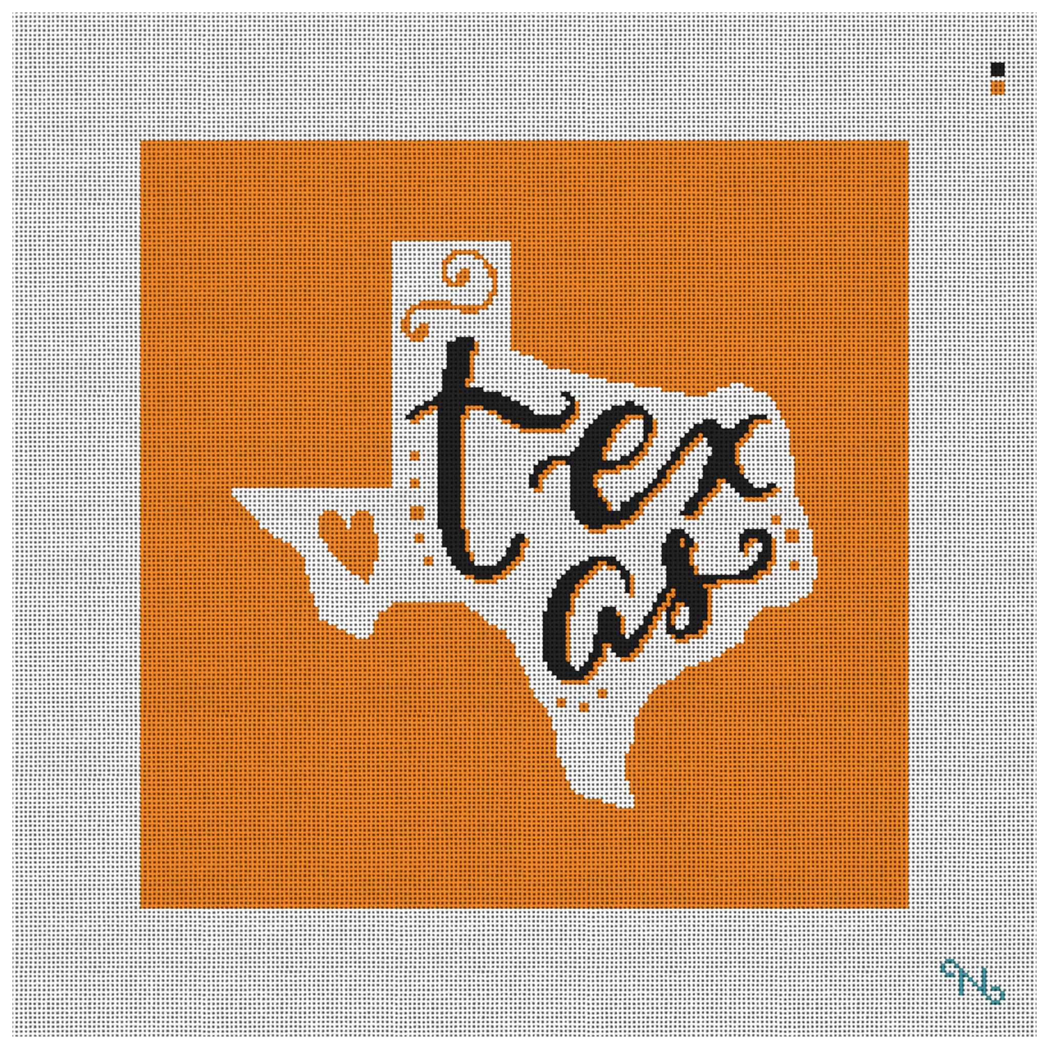 Texas Black and Gold Needlepoint Pillow Kit