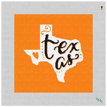 Texas Black and Gold Needlepoint Pillow Kit Stitched Preview