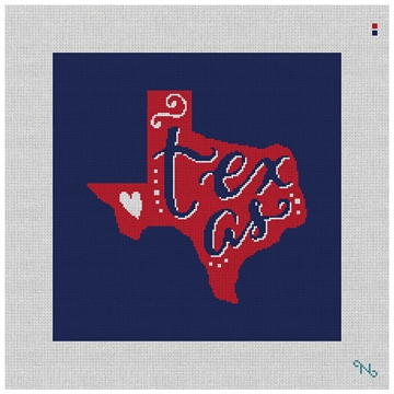 Texas Red and Blue Needlepoint Pillow Kit