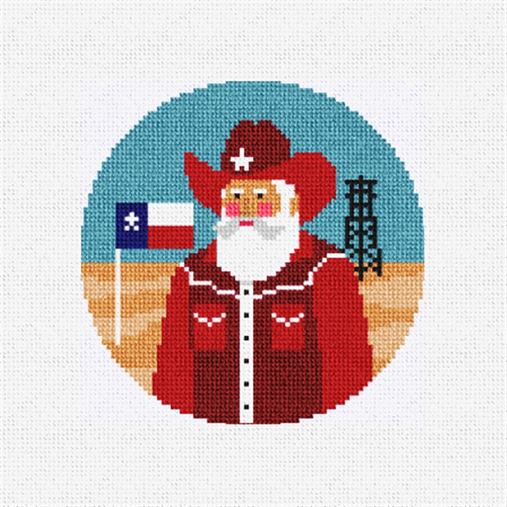 Texas Santa Needlepoint Ornament Kit
