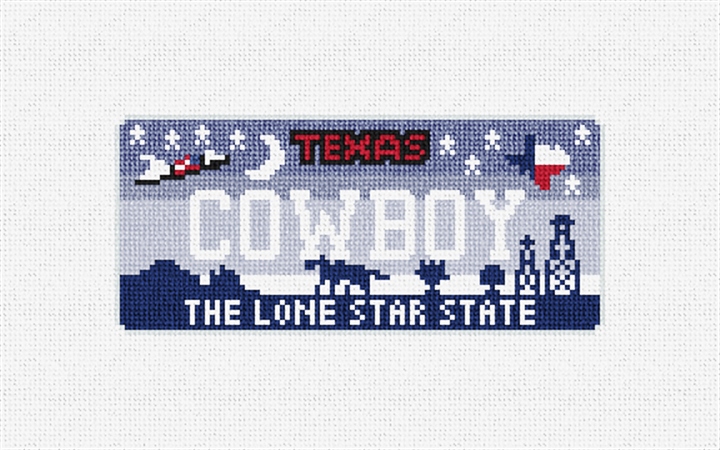 Texas Vanity Plate Needlepoint Ornament Kit