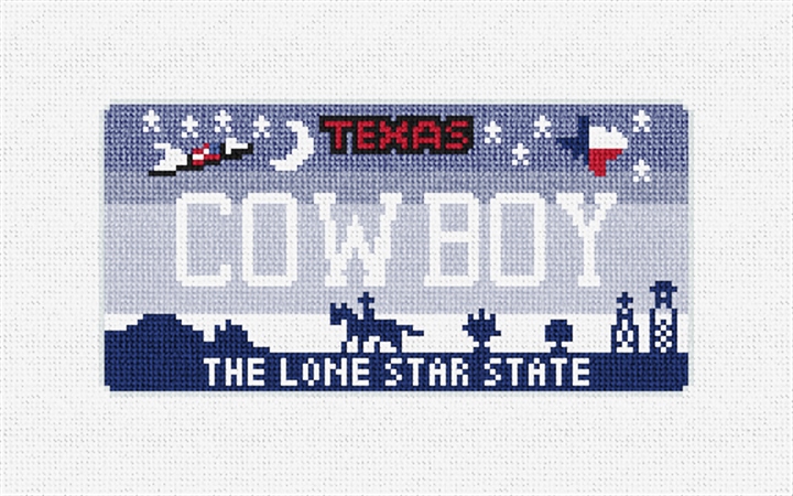 Texas Vanity Plate Needlepoint Ornament Kit