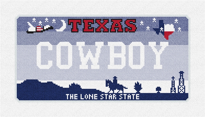 Texas Vanity Plate Needlepoint Pillow Kit