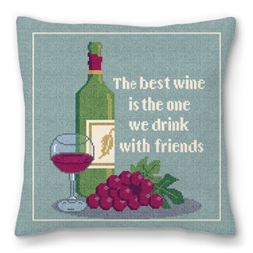 The Best Wine Needlepoint Pillow