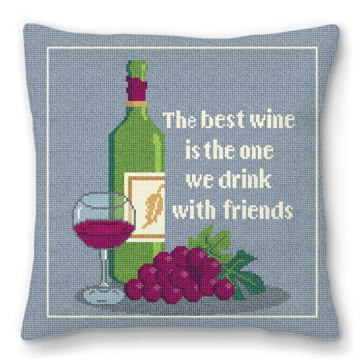The Best Wine Needlepoint Pillow