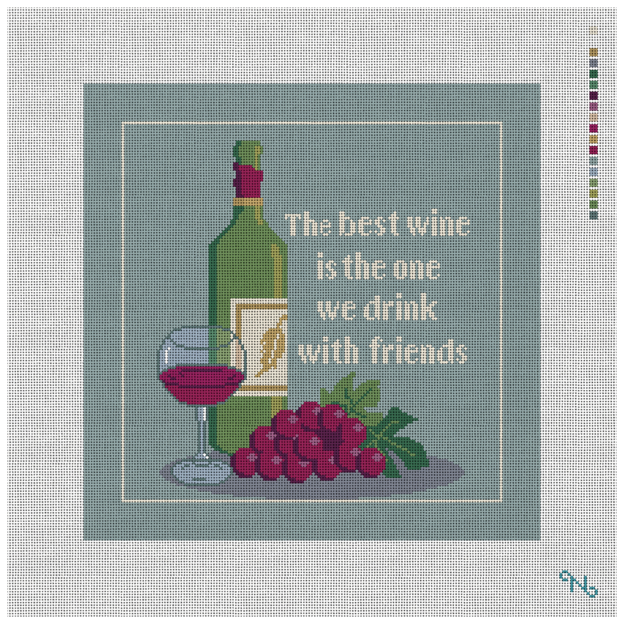 The Best Wine Needlepoint Pillow Kit