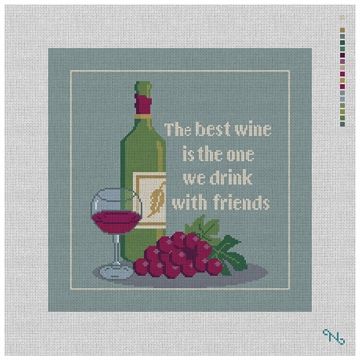 The Best Wine Needlepoint Pillow Kit