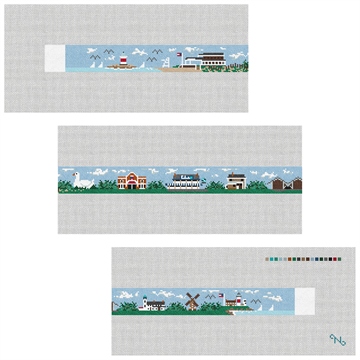 The Hamptons Needlepoint Belt Kit Stitched Preview