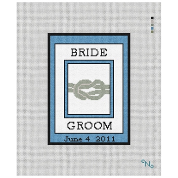 The Knot - Wedding Ring Bearer Pillow Kit Stitched Preview