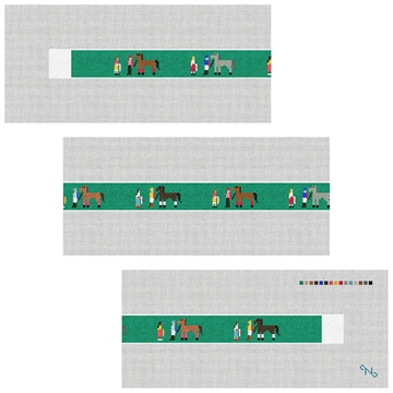 The Walk Over Derby Needlepoint Belt Kit Stitched Preview