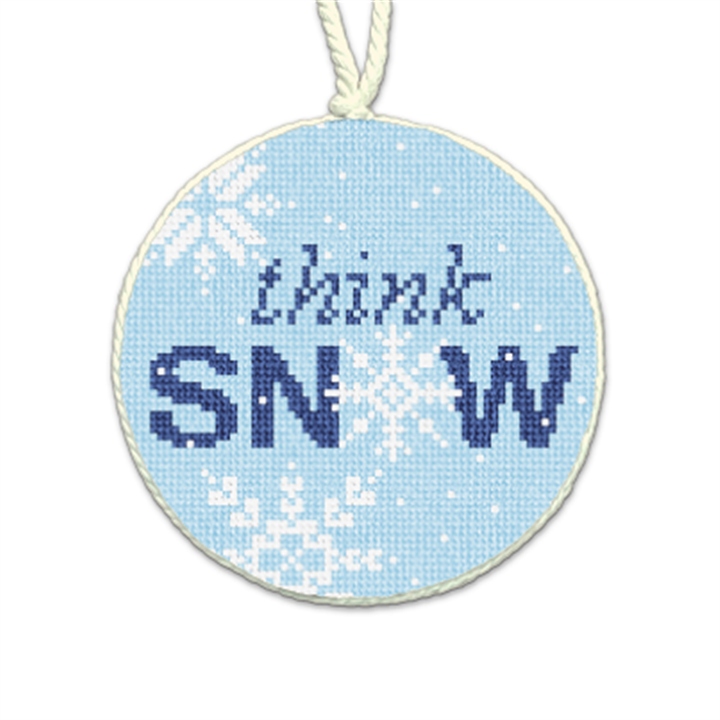 Think Snow Needlepoint Ornament 