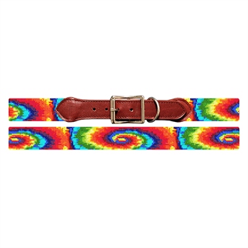 Tie Dye Needlepoint Dog Collar