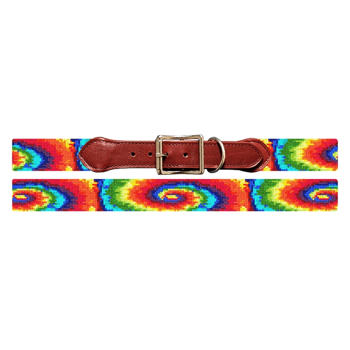 Tie Dye Needlepoint Dog Collar
