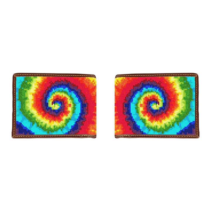 Tie Dye Needlepoint Wallet 