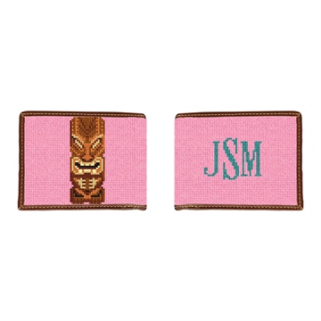 Tiki Needlepoint Wallet