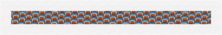 Tiny Footballs Blue Needlepoint Dog Collar Kit