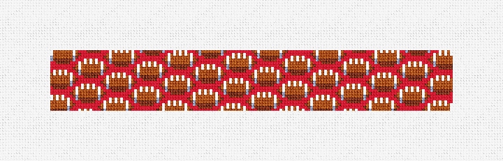 Tiny Footballs Red Needlepoint Key Fob Kit
