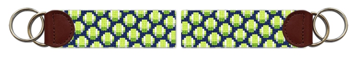 Tiny Tennis Balls Needlepoint Key Fob 