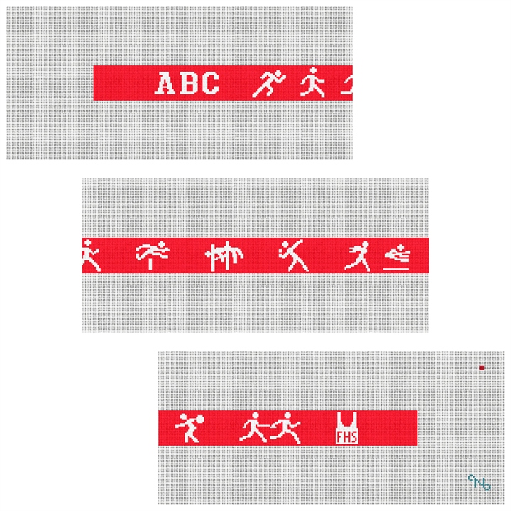 Track and Field Needlepoint Kit Stitched Preview