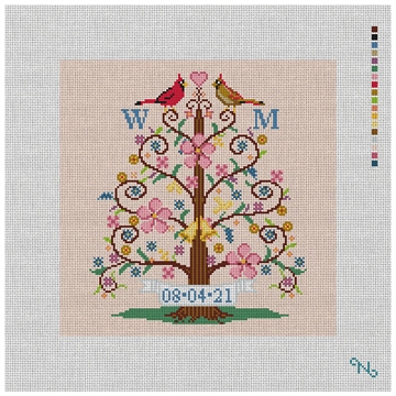 Tree Of Life Birds Needlepoint Pillow Kit