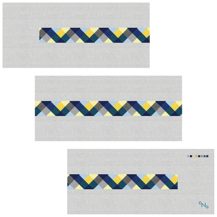 Triangular Wave Needlepoint Belt Kit Stitched Preview