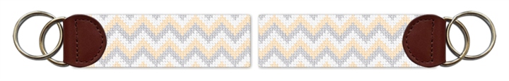 Tricolor Chevron Needlepoint Key Fob