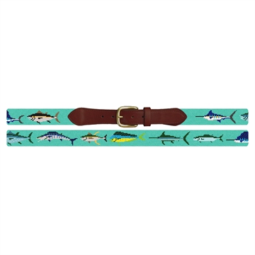 Tropical Gamefish Needlepoint Belt